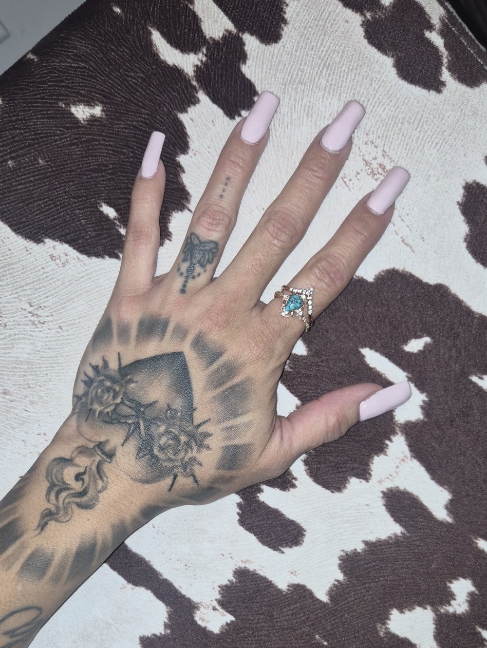 💕💕⚡️🐮Turquoise Stone In Rose Gold Ring